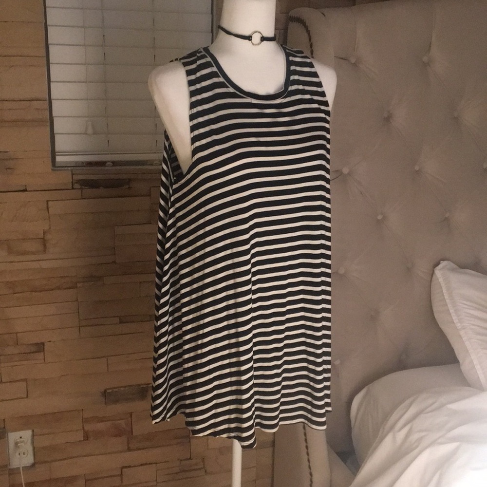 Black & white striped mini dress